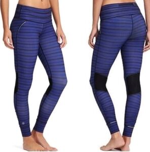 Athleta Relay Purple Stripe Tight/Legging Sz M EUC